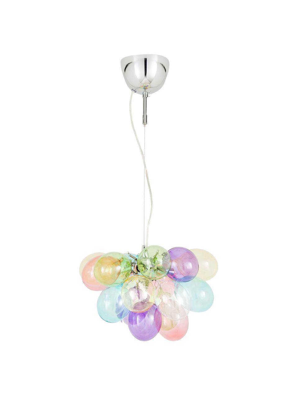 Lámpara de techo de cristal Gross, Fijación: níquel cromado, Anclaje: metal recubierto, Cable: plástico, Multicolor, Ø 30 x Al 28 cm