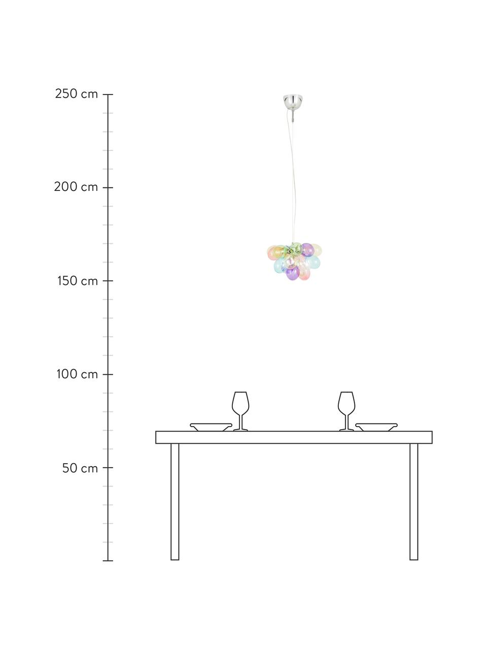 Lámpara de techo de cristal Gross, Fijación: níquel cromado, Anclaje: metal recubierto, Cable: plástico, Multicolor, Ø 30 x Al 28 cm