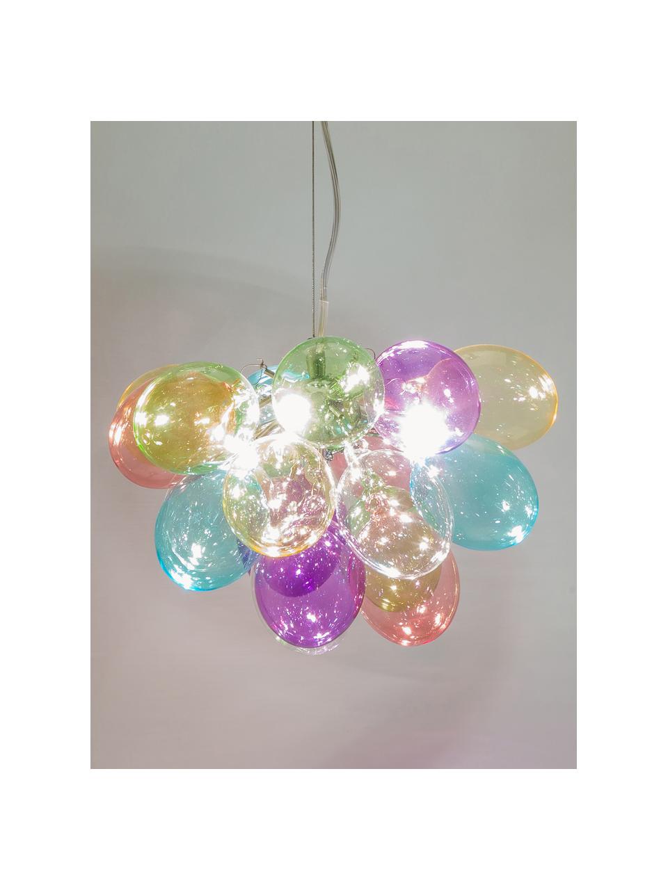 Lampada a sospensione con sfere di vetro Gross Solo, Baldacchino: metallo rivestito, Multicolore, Ø 30 x Alt. 28 cm