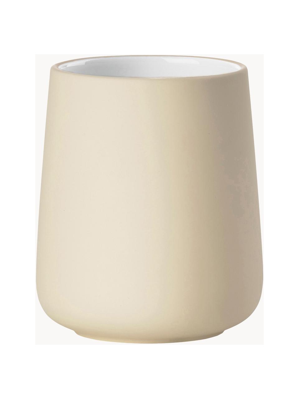 Vaso cepillo de dientes de porcelana Nova One, Porcelana, Beige, Ø 8 x Al 10 cm