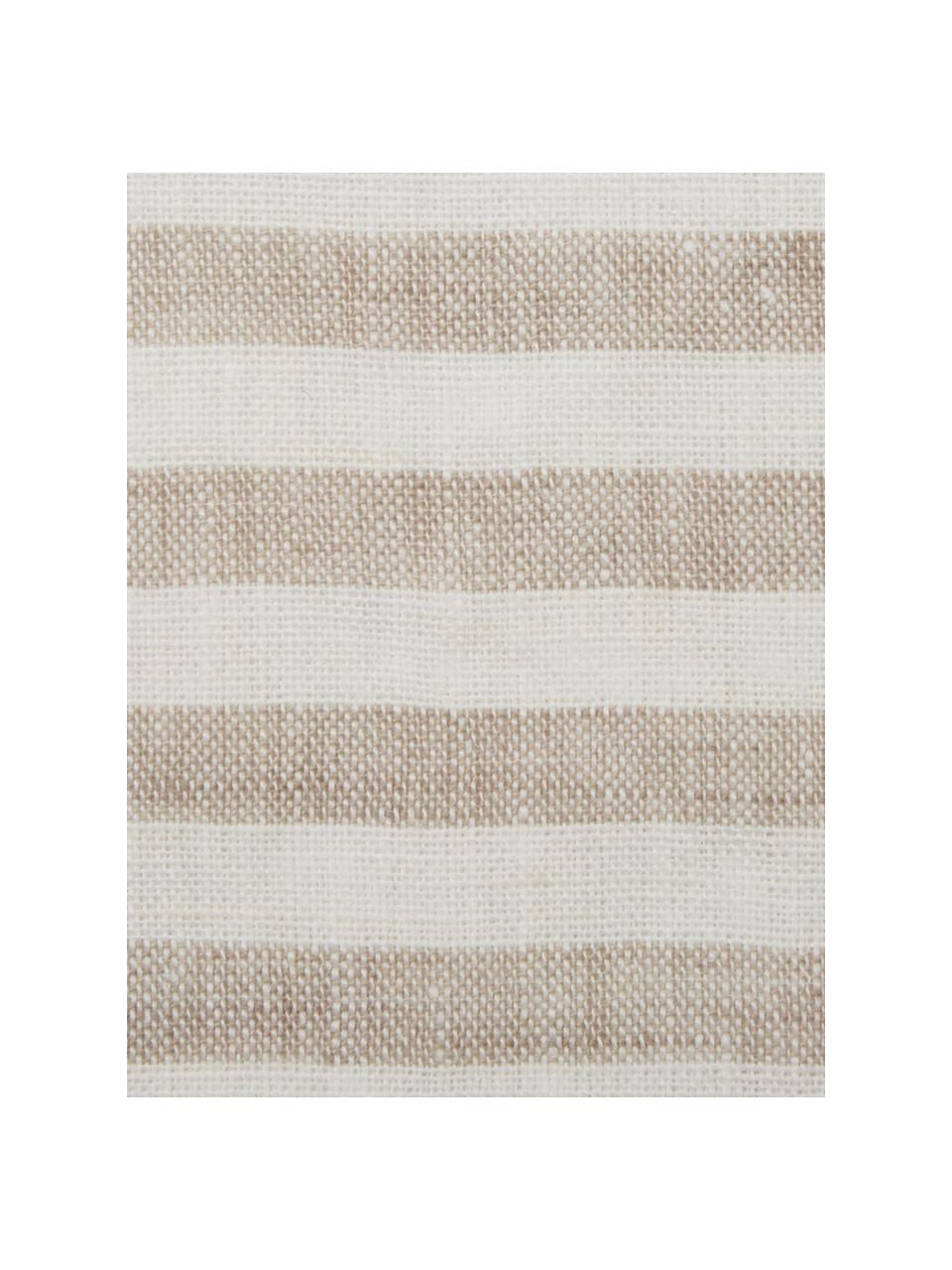 Leinen-Servietten Solami, 6 Stück, Leinen, Beige, Weiss, 46 x 46 cm