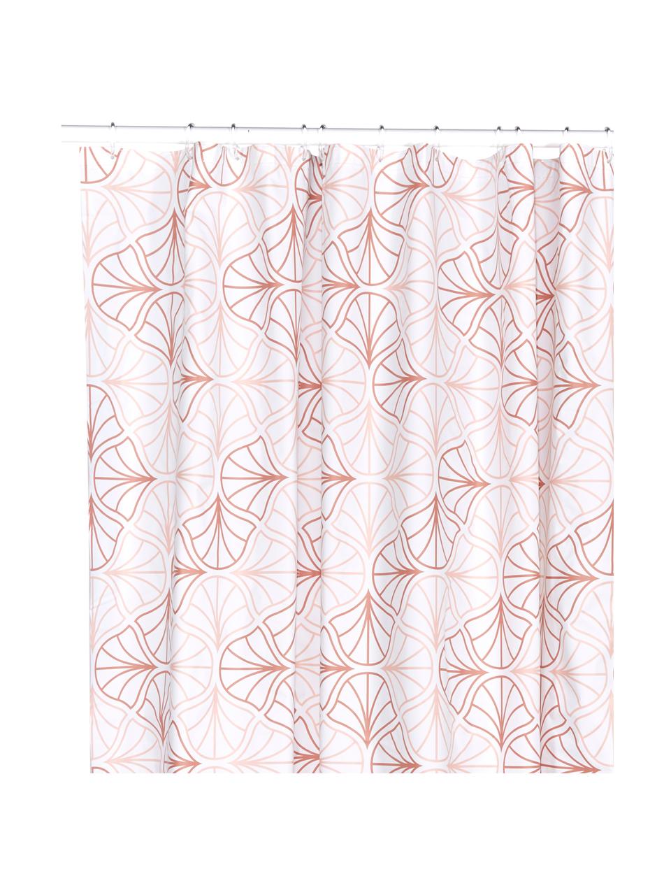 Tenda da doccia Bloom, Eco-plastica (PEVA), privo di PVC, Bianco, terracotta, Larg. 180 x Lung. 200 cm