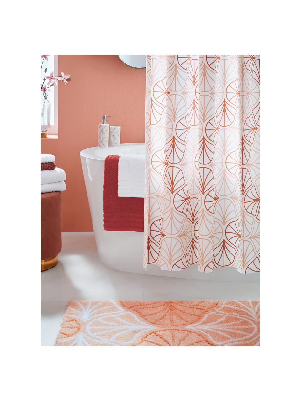 Cortina de baño Bloom, Plástico ecológico (PEVA), libre de PVC
Impermeable, Blanco, terracota, An 180 x L 200 cm