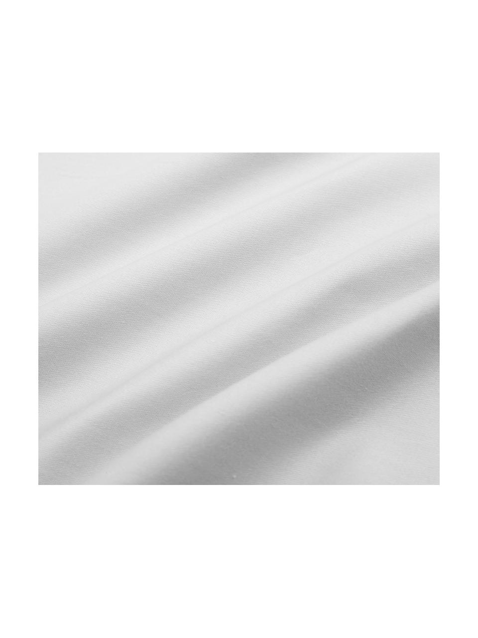 Parure copripiumino in raso di cotone grigio chiaro Premium, Tessuto: raso, leggermente lucido, Grigio chiaro, 200 x 200 cm + 2 federe 50 x 80 cm