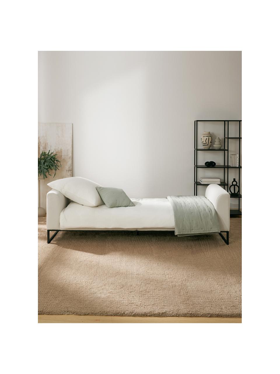Canapé convertible 3 places Josephine, Tissu beige, larg. 238 x prof. 85 cm