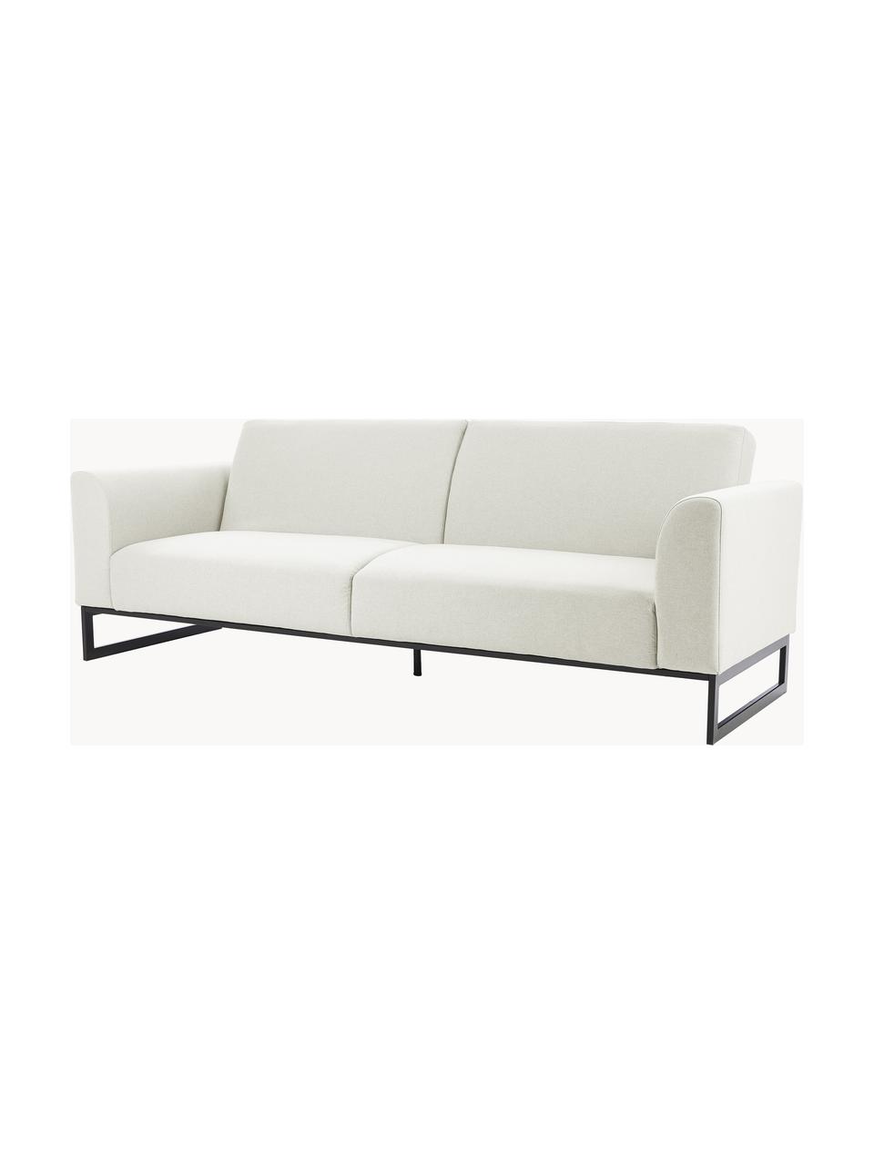 Sofá cama Josephine (3 plazas), Tapizado: 100% poliéster Alta resis, Estructura: madera de pino maciza y m, Patas: metal, Tejido Off White, An 238 x F 85 cm