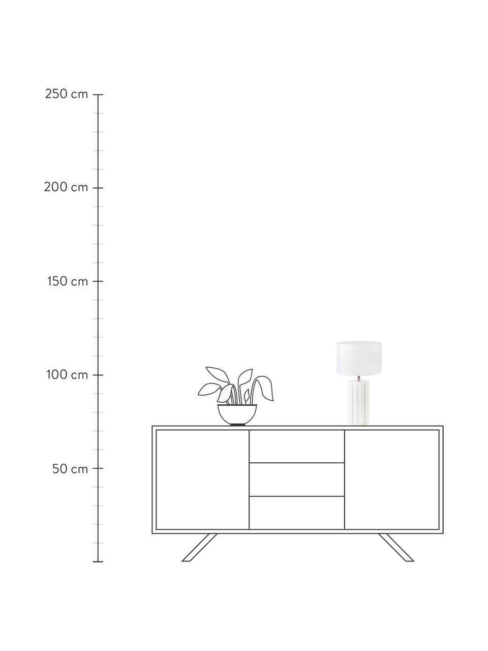 Moderne Keramik-Tischlampe Column, Lampenschirm: Stoff, Weiss, Ø 24 x H 44 cm