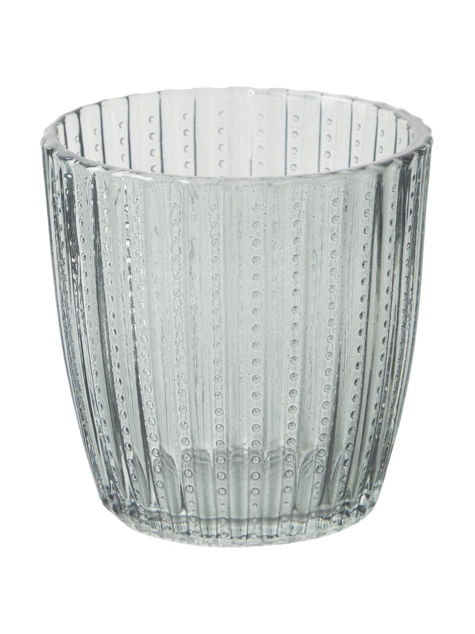 Komplet świeczników na tealighty ze szkła Marilu, 4 elem., Szkło, Szary, transparentny, Ø 8 x W 8 cm