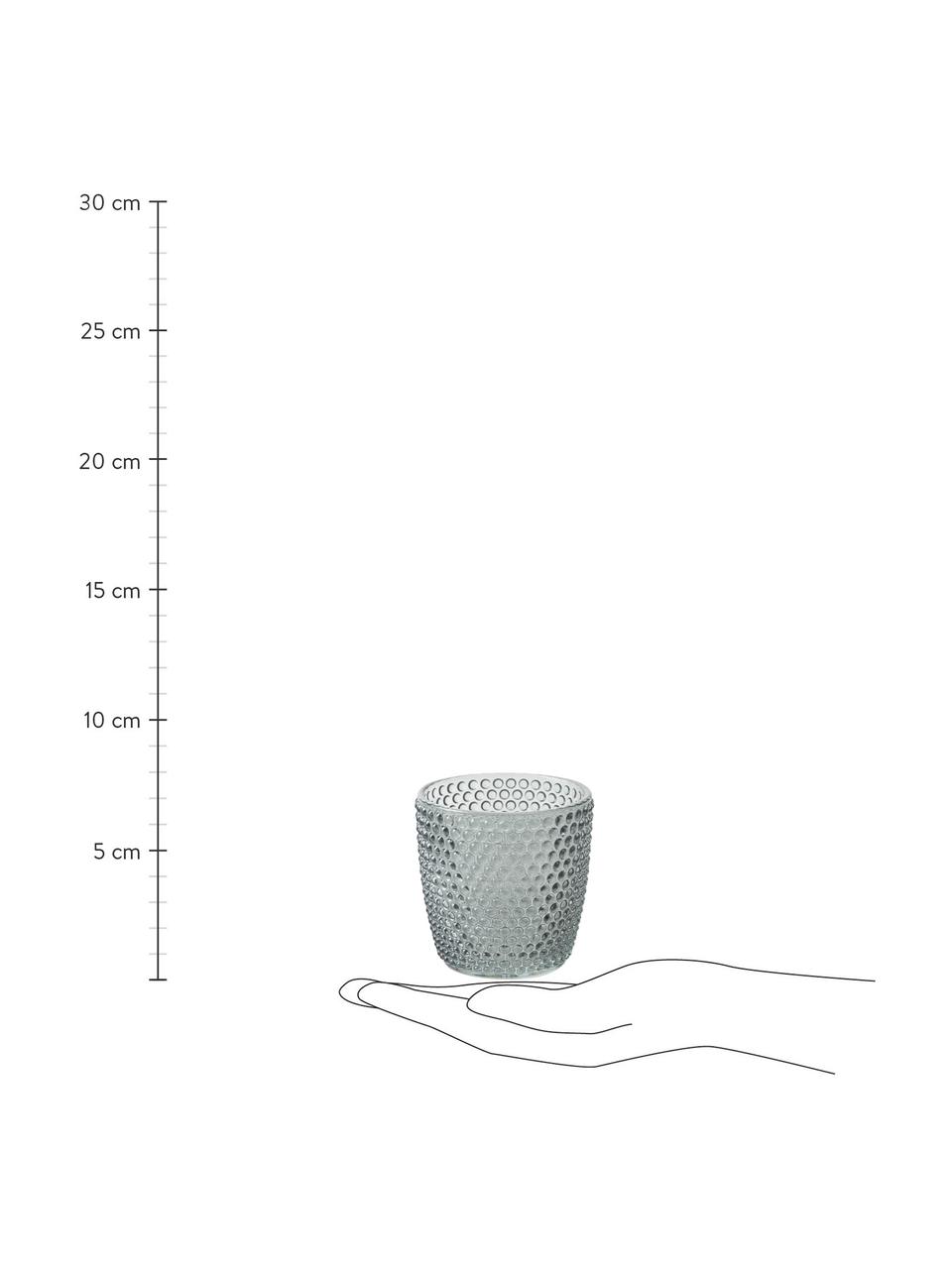 Komplet świeczników na tealighty ze szkła Marilu, 4 elem., Szkło, Szary, Ø 8 x W 8 cm