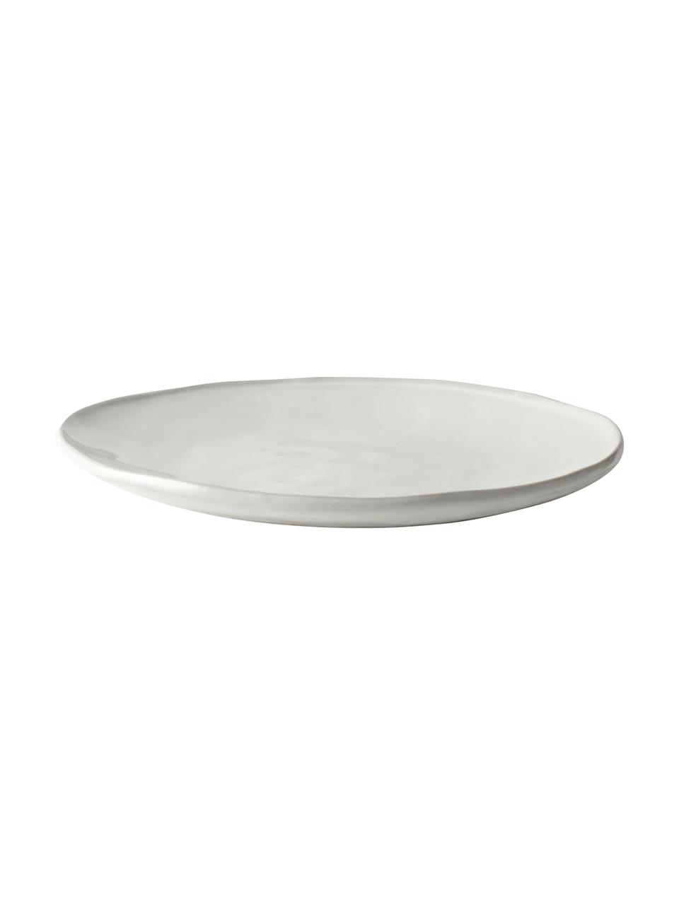 Assiettes plates White Organic, 4 pièces, Grès cérame, Blanc, Ø 27 x haut. 3 cm