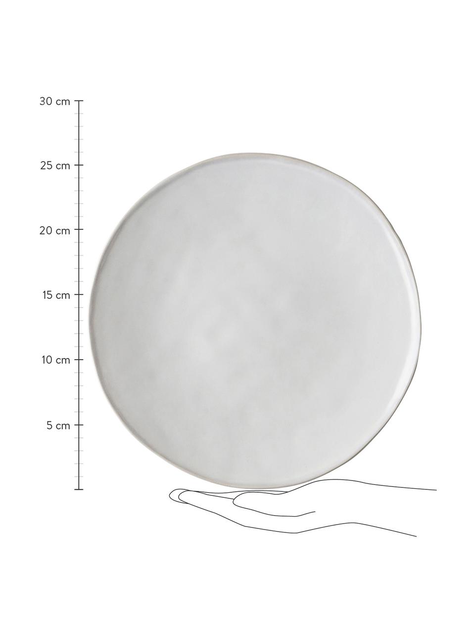 Assiettes plates White Organic, 4 pièces, Grès cérame, Blanc, Ø 27 x haut. 3 cm