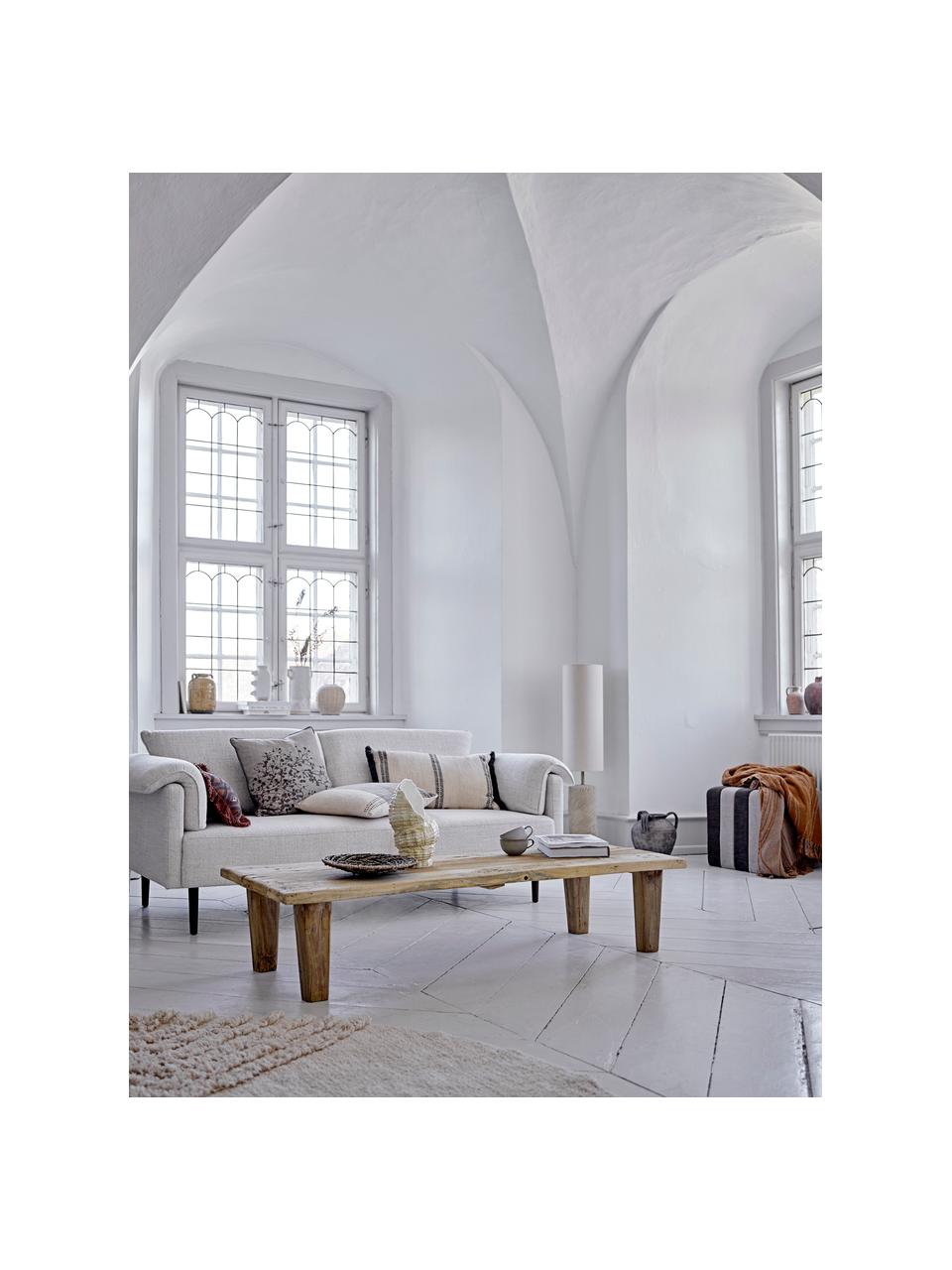 Grande Design Bogenlampe Lobby, Pantalla: lino, Estructura: metal recubierto, Cable: plástico, Blanco crema, beige, Ø 24 x Al 110 cm