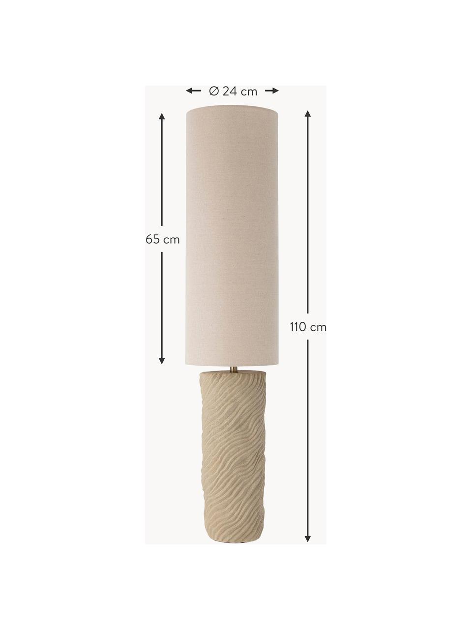 Petite borne d'éclairage en grès cérame Payah, Couleur crème, beige, haut. 110 cm