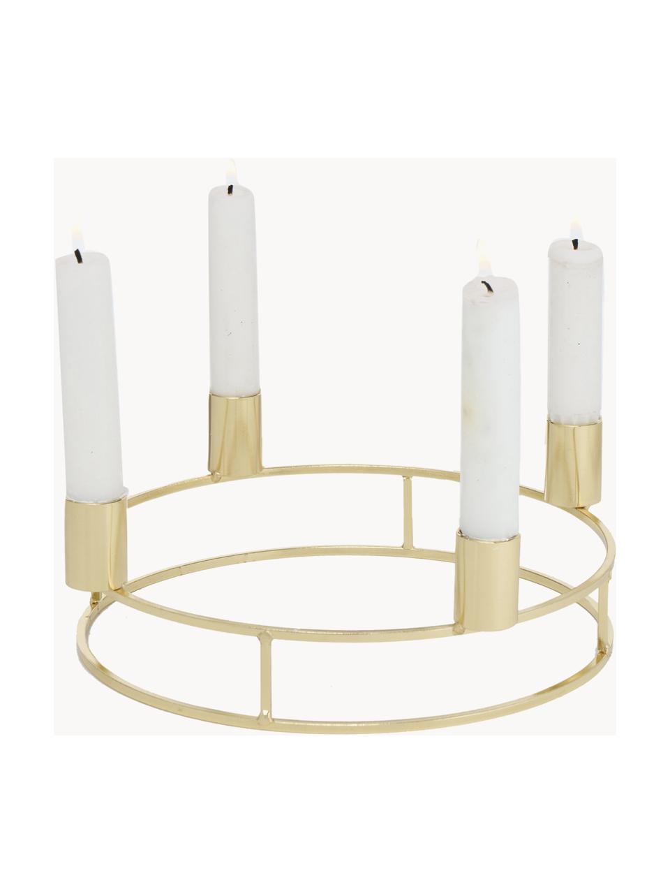 Set 2 candelabri Circlo, Metallo verniciato a polvere, Dorato, Set in varie misure