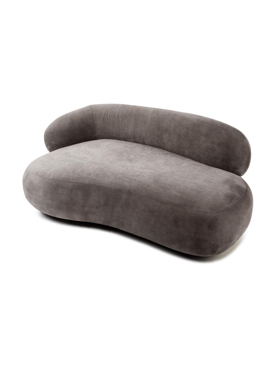 Sofá riñón Alba (2 plazas), Tapizado: 97% poliéster, 3% nylon A, Estructura: madera de abeto maciza, m, Patas: plástico, Tejido gris, An 185 x F 114 cm, respaldo izquierdo