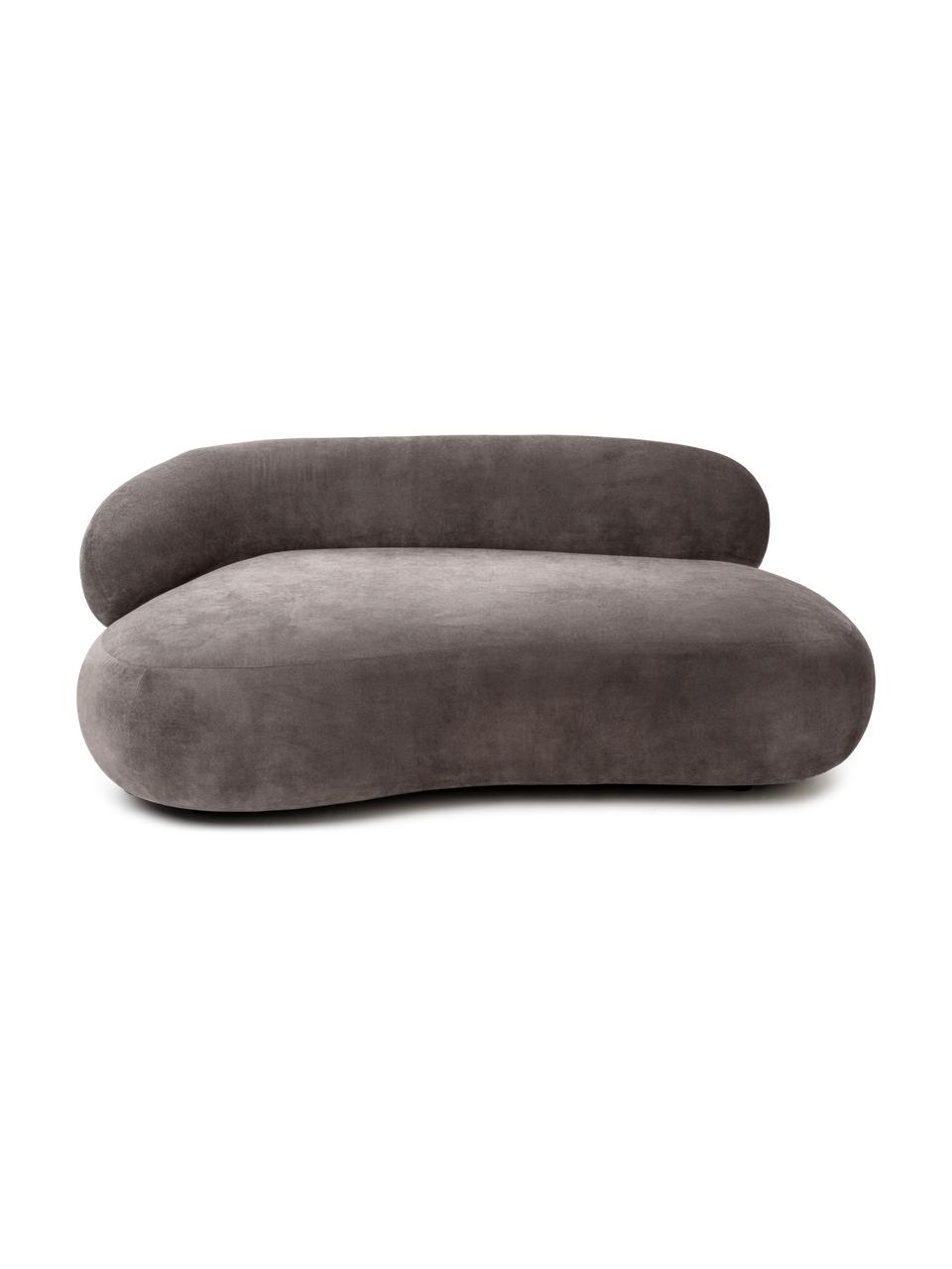 Divano a fagiolo 2 posti Alba, Rivestimento: 97% poliestere, 3% nylon , Struttura: legno massiccio di abete , Piedini: plastica, Tessuto grigio, Larg. 185 x Prof. 114 cm, schienale a sinistra