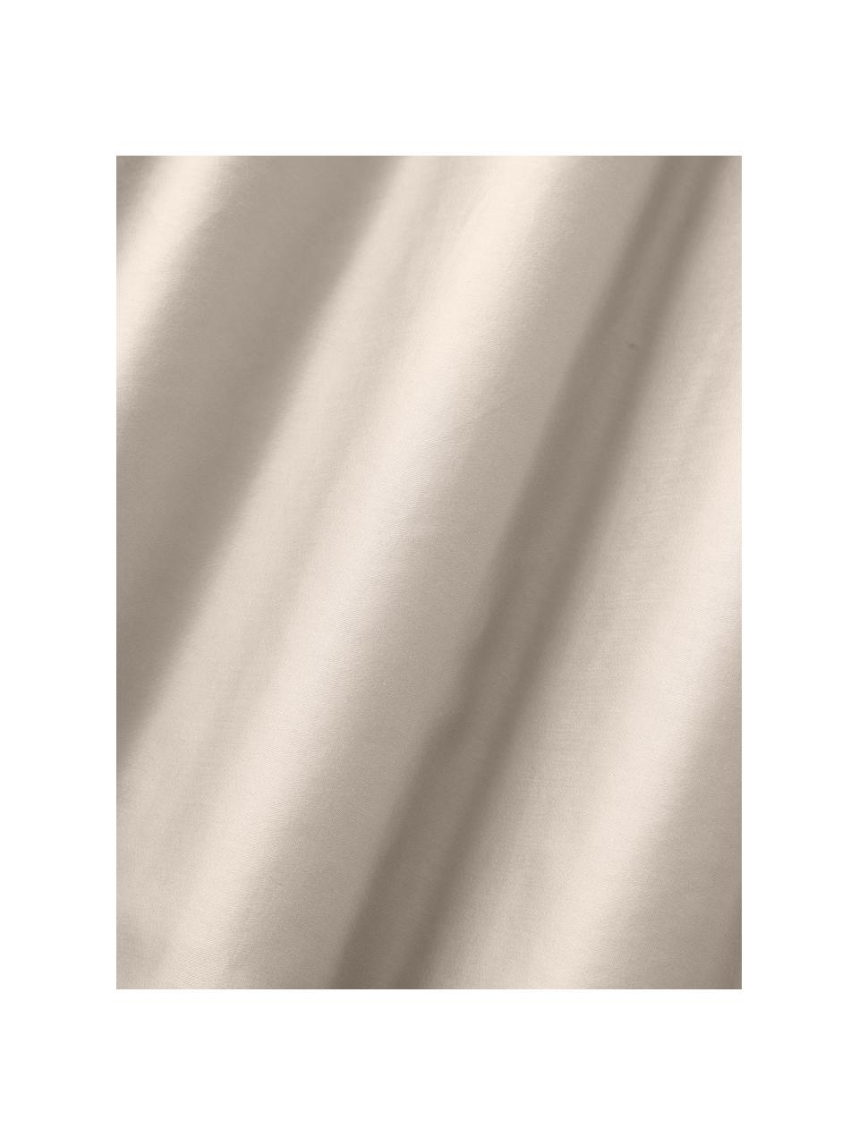 Lenzuolo con angoli topper in raso di cotone Comfort, Beige, Larg. 90 x Lung. 200 cm, alt. 15 cm