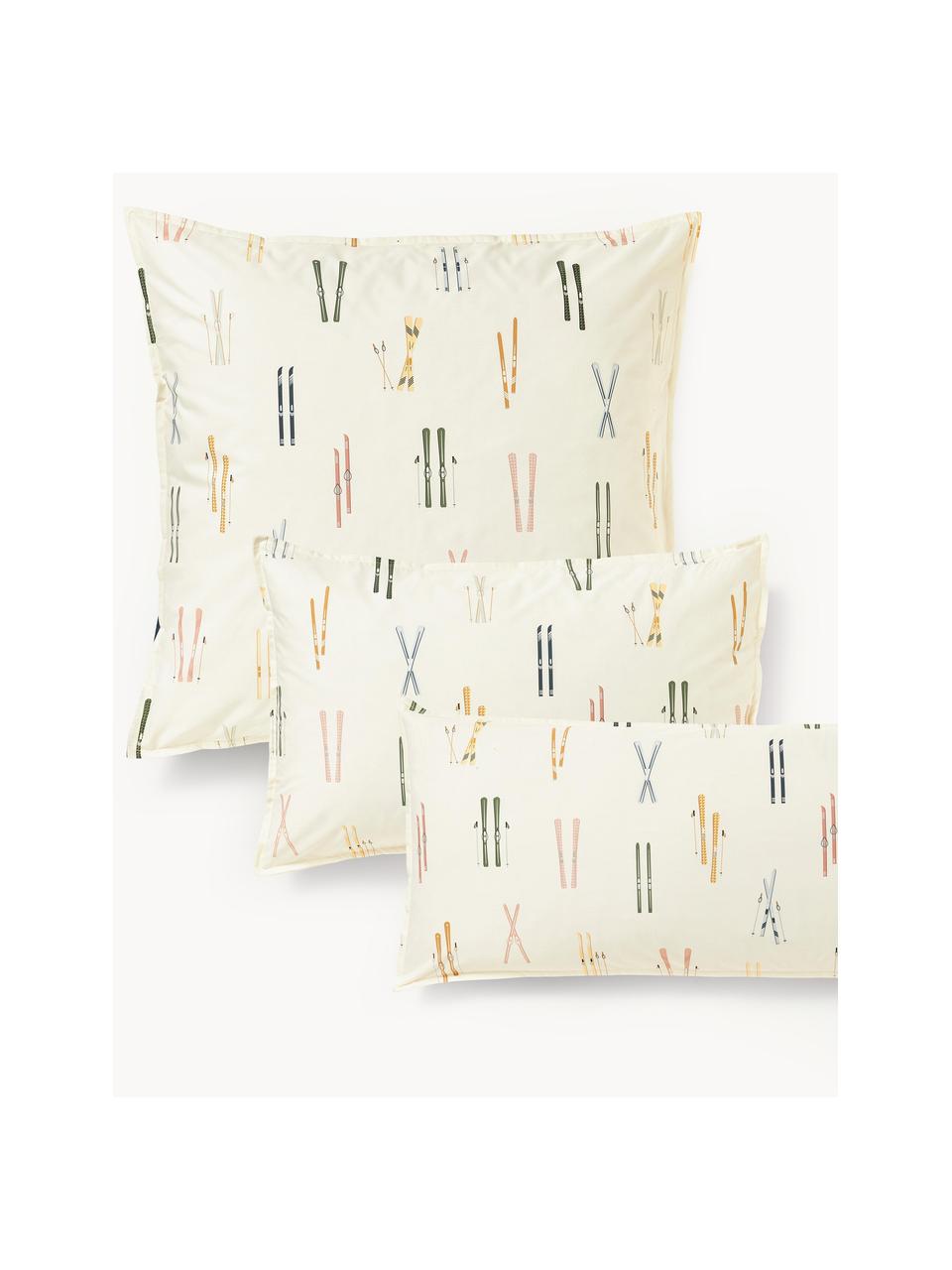 Taie d'oreiller hivernale en percale de coton Aspen, Multicolore, larg. 50 x long. 70 cm