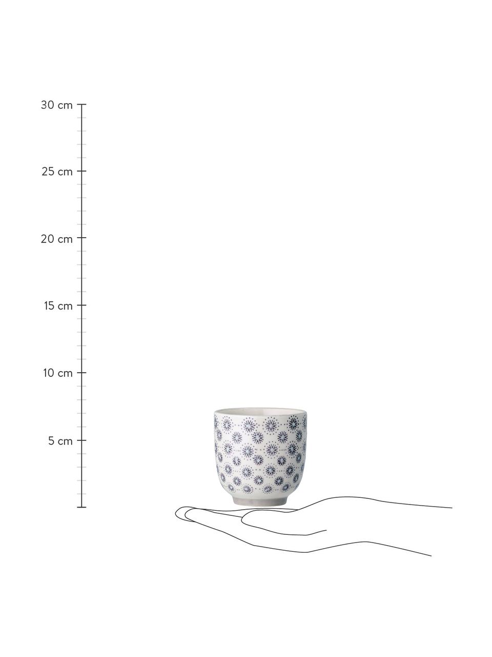 Tazas de gres Elsa, 4 uds., Gres, Gris, crema, Ø 7 x Al 7 cm