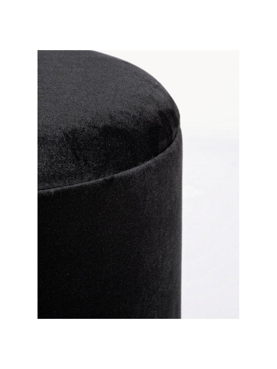 KONTE.DESIGN Pouf contenitore POLINA in Velluto Nero