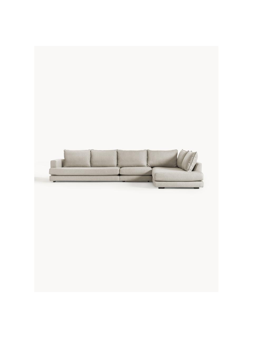 Canapé d'angle XL Tribeca, Tissu gris clair, larg. 405 x prof. 228 cm, méridienne à gauche