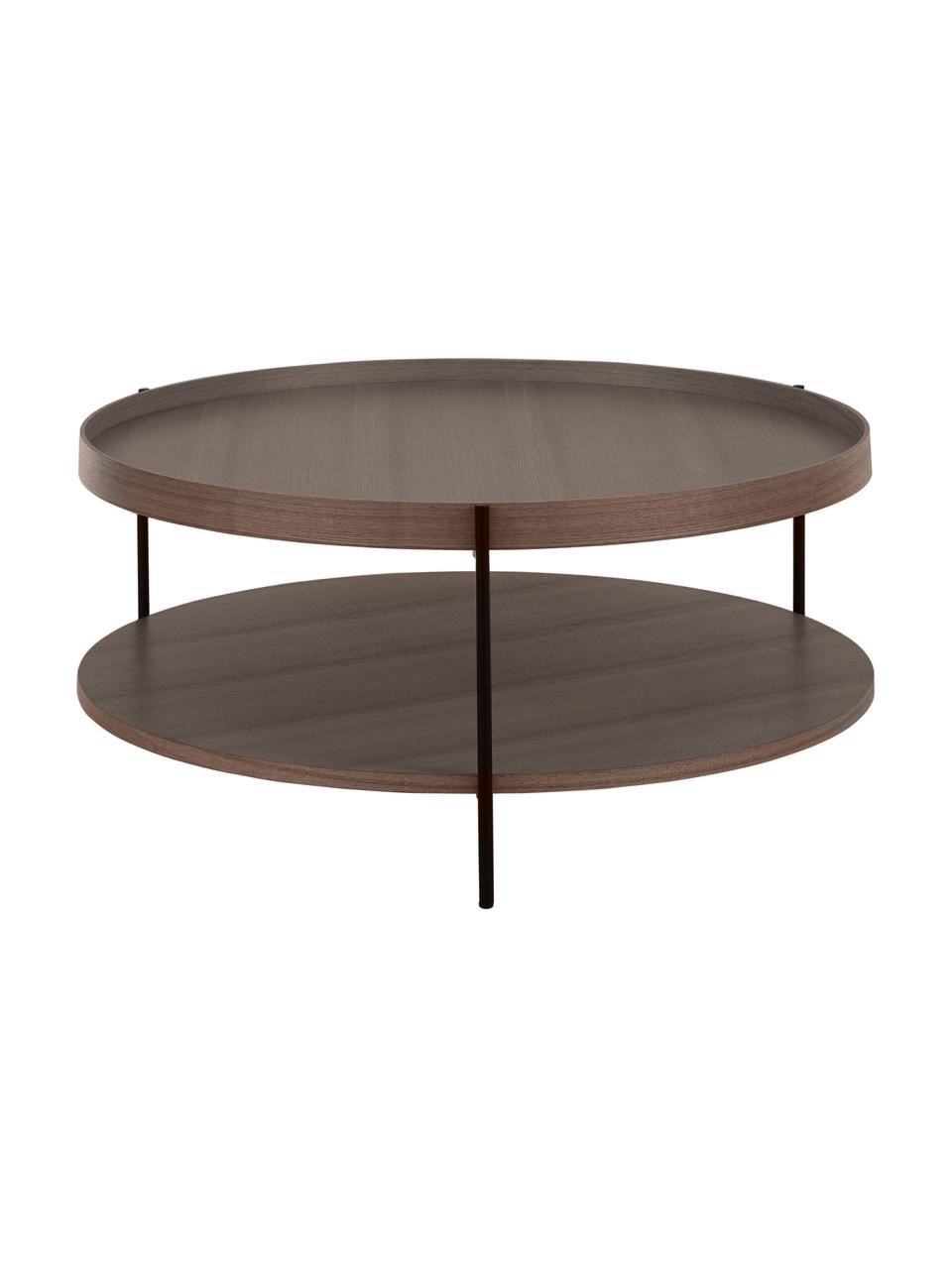 Table basse ronde Renee, Bois de noyer, Ø 90 cm