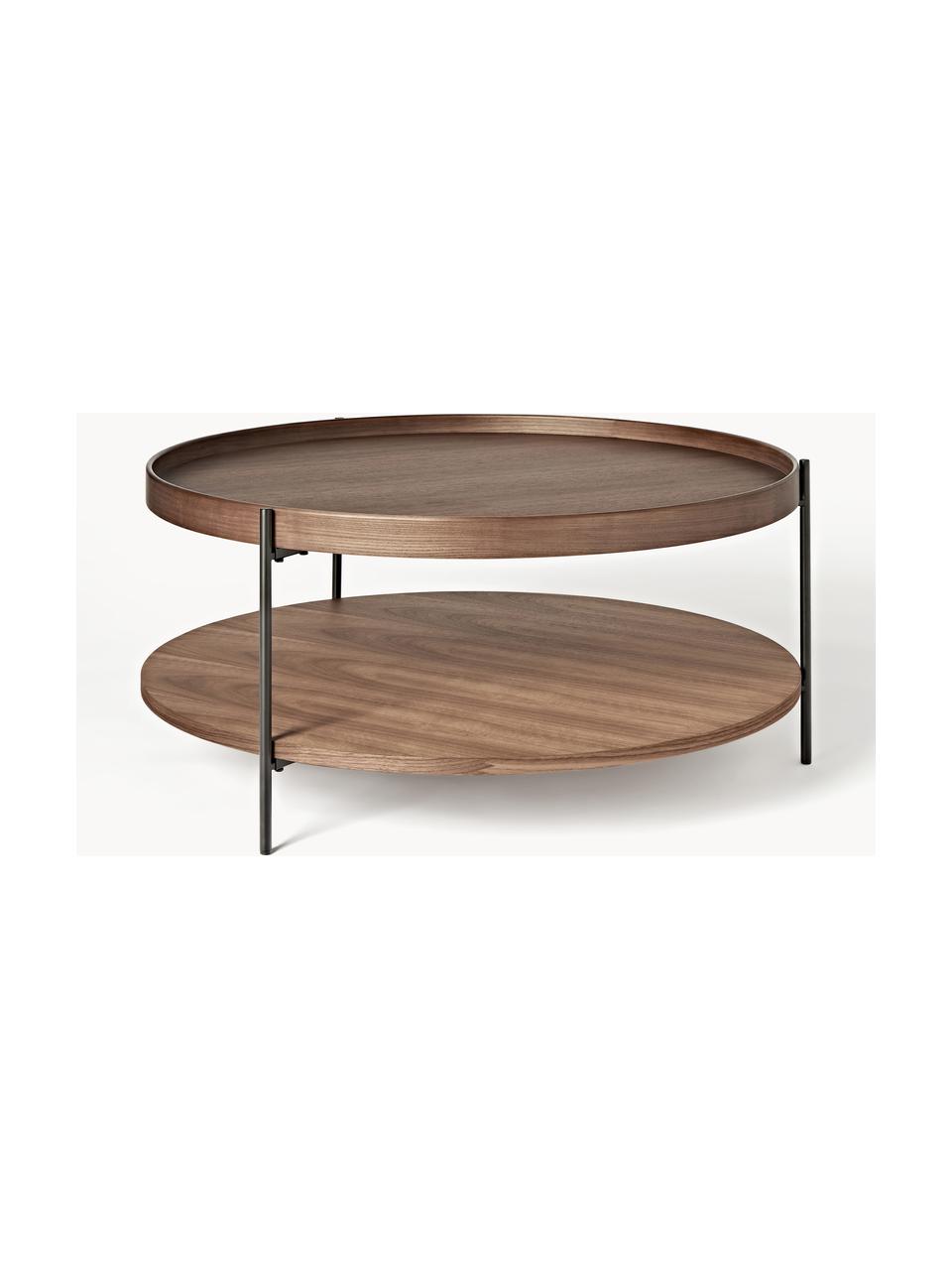Okrúhly drevený konferenčný stolík Renee, Orechové drevo, Ø 90 cm