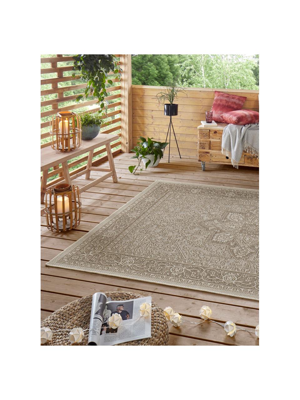 In- & Outdoor-Teppich Anjara im Vintage Style, 100% Polypropylen, Taupe, Beige, B 200 x L 290 cm (Größe L)