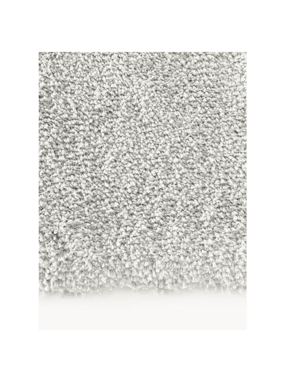 Flauschiger Hochflor-Läufer Leighton, Flor: Mikrofaser (100% Polyeste, Hellgrau, B 80 x L 200 cm