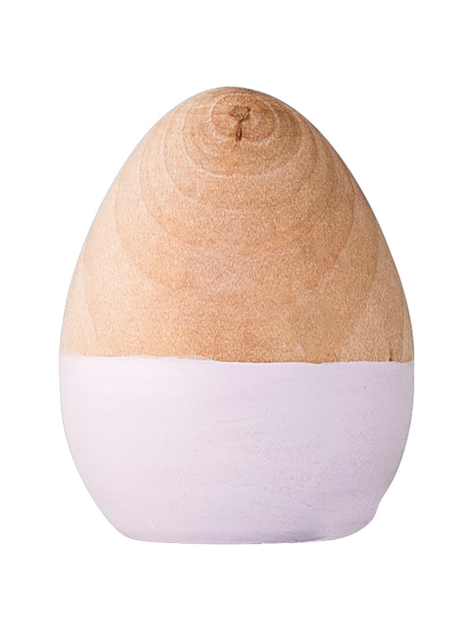 Huevo decorativo Nature, Madera de abedul, Beige, blanco, Ø 4 x Al 5 cm