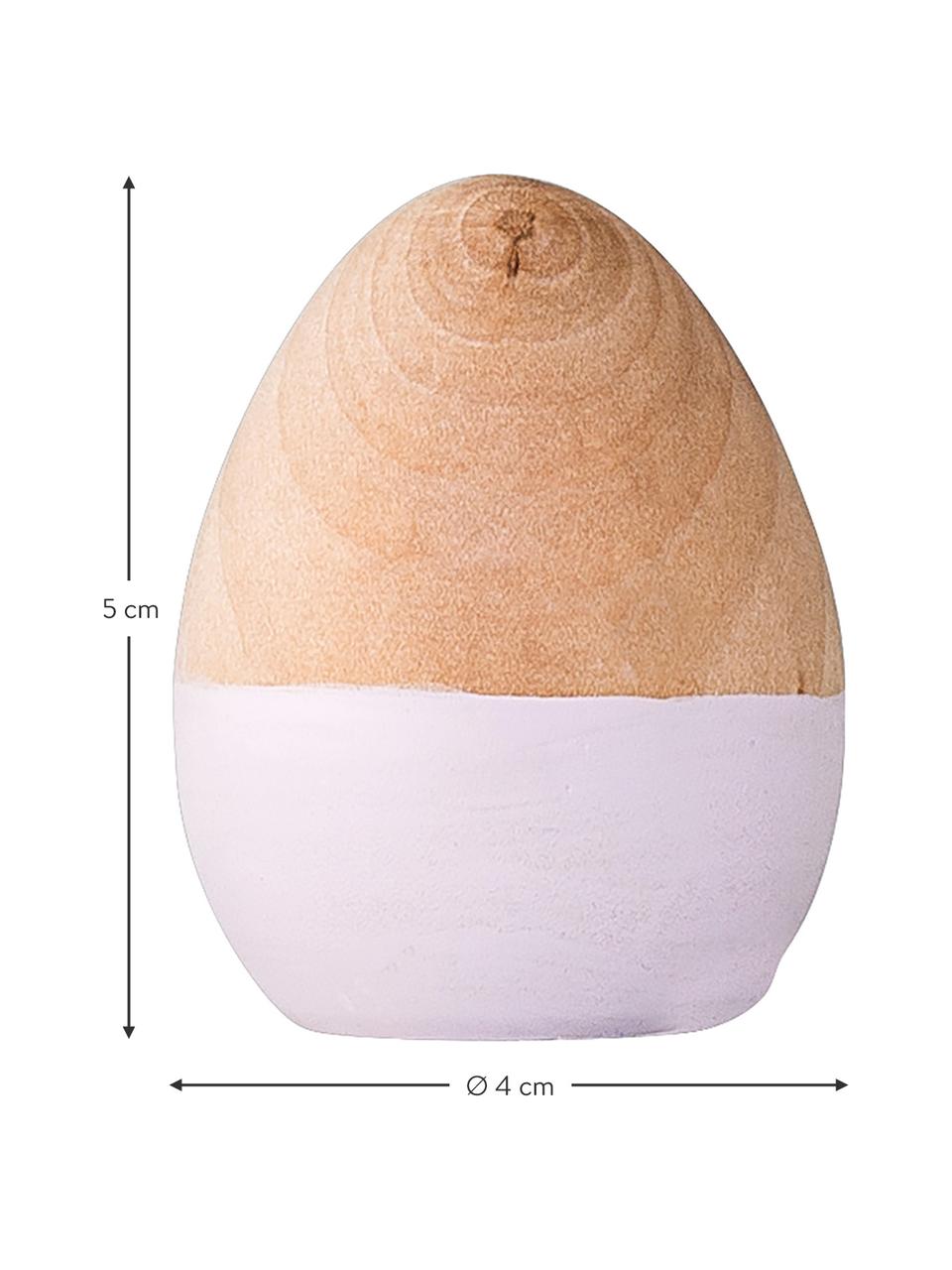 Huevo decorativo Nature, Madera de abedul, Beige, blanco, Ø 4 x Al 5 cm