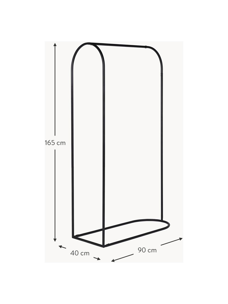 Appendiabiti in metallo Archie, Metallo verniciato a polvere, Nero, Larg. 90 x Alt. 165 cm