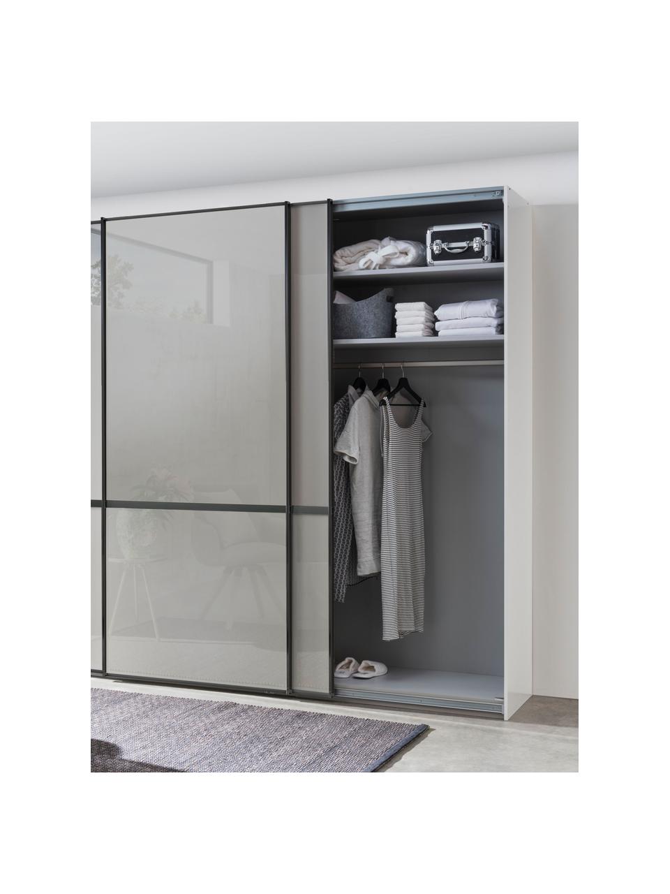Schuifdeurkast Montreal, 3 deuren, Frame: houtmaterialen, gelakt, Spiegelglas, B 300 x H 217 cm
