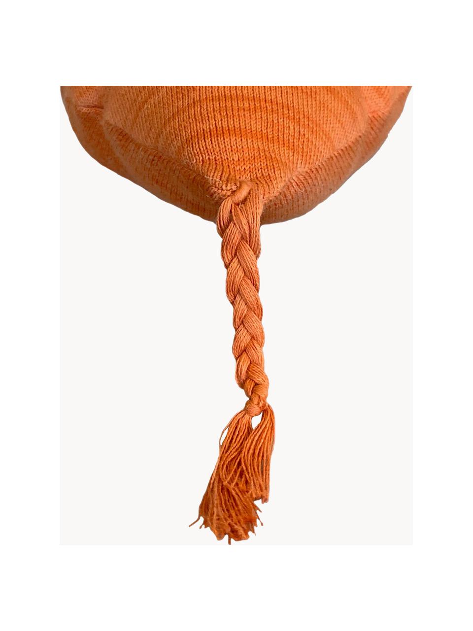 Ručne vyrobený bavlnený plyšový vankúš Cathy the Carrot, Oranžová, tmavozelená, Š 25 x D 40 cm