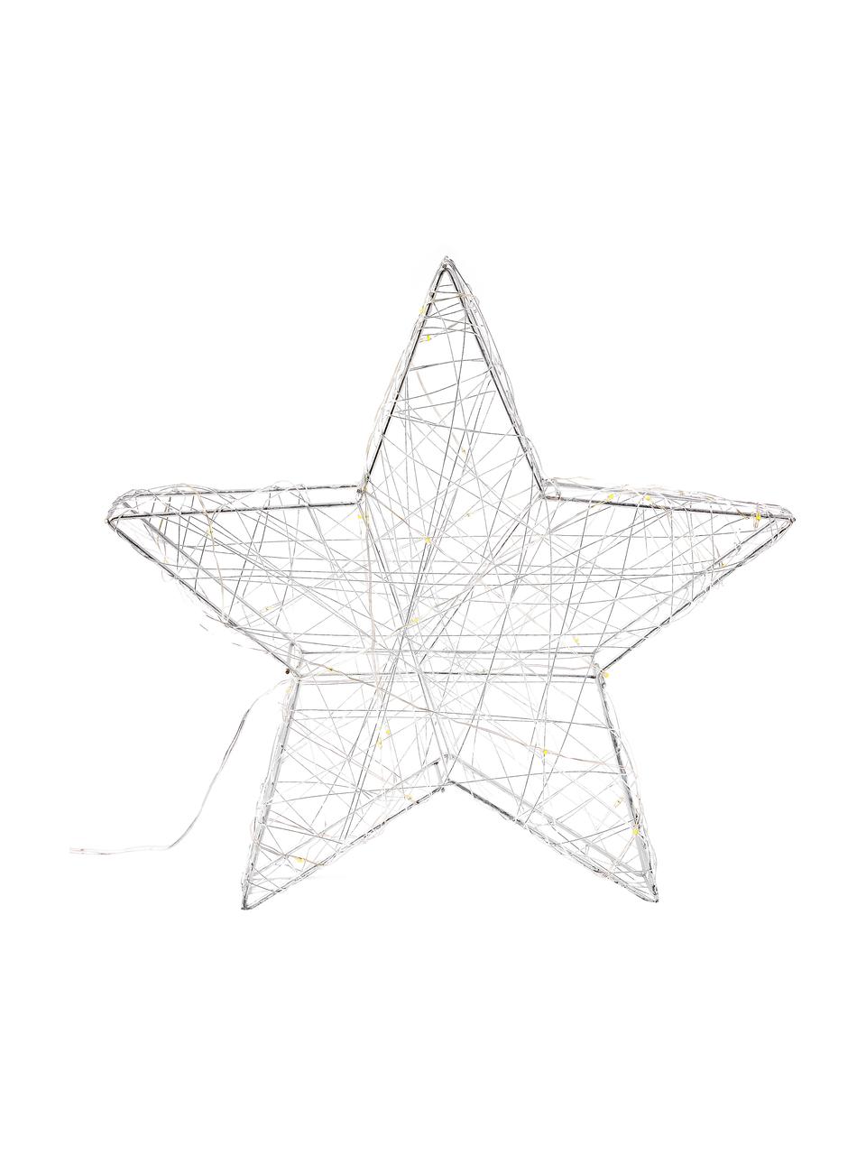 Světelná LED hvězda na baterie Marika, Kov, Stříbrná, Š 30 cm, V 29 cm