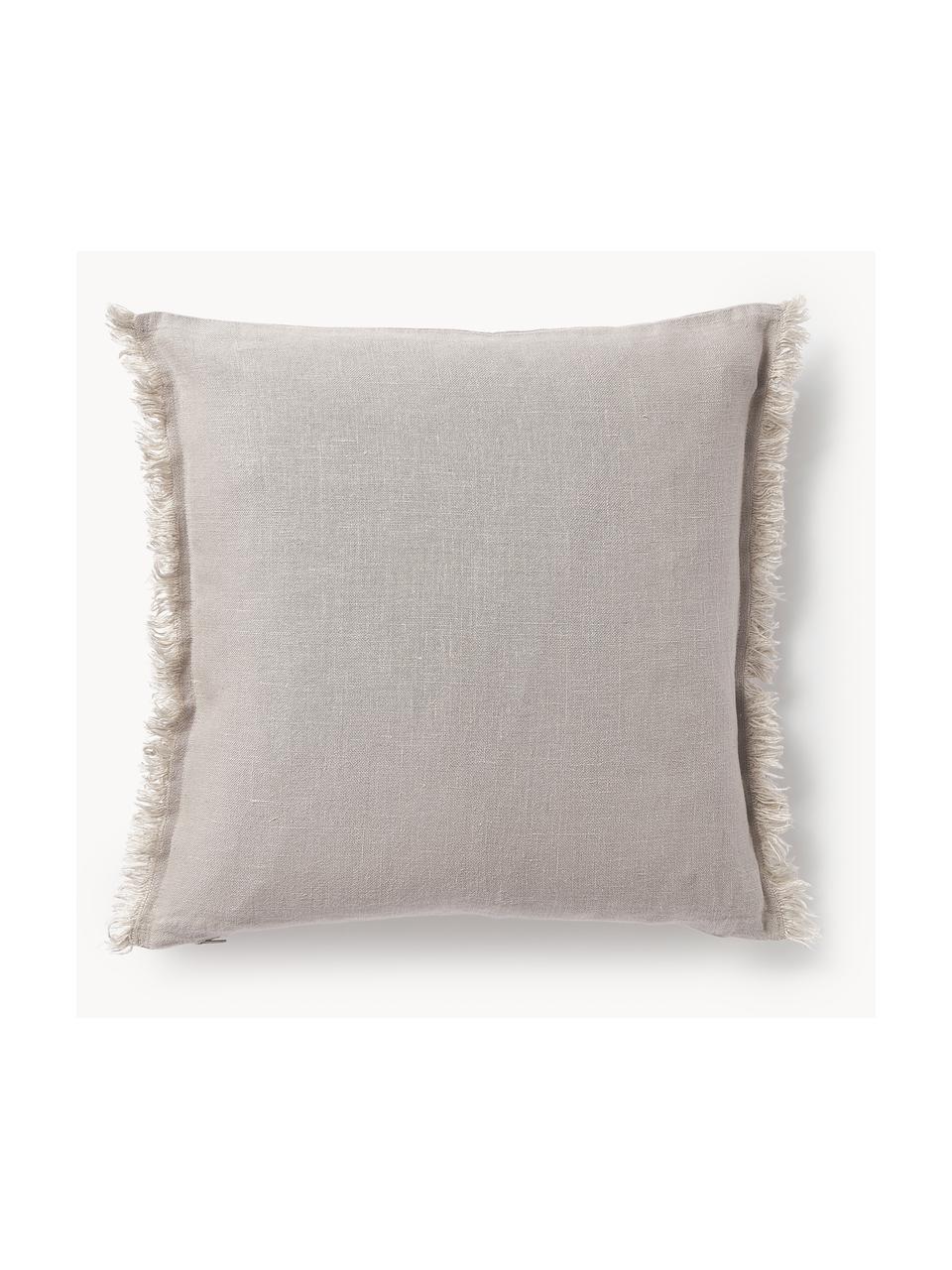 Housse de coussin pur lin avec franges Luana, 100 % pur lin

Le lin est naturellement doté d'un toucher plutôt rugueux et d'un aspect froissé
Sa résistance élevée au accrocs lui confère robustesse et longévité, Beige clair, larg. 40 x long. 40 cm