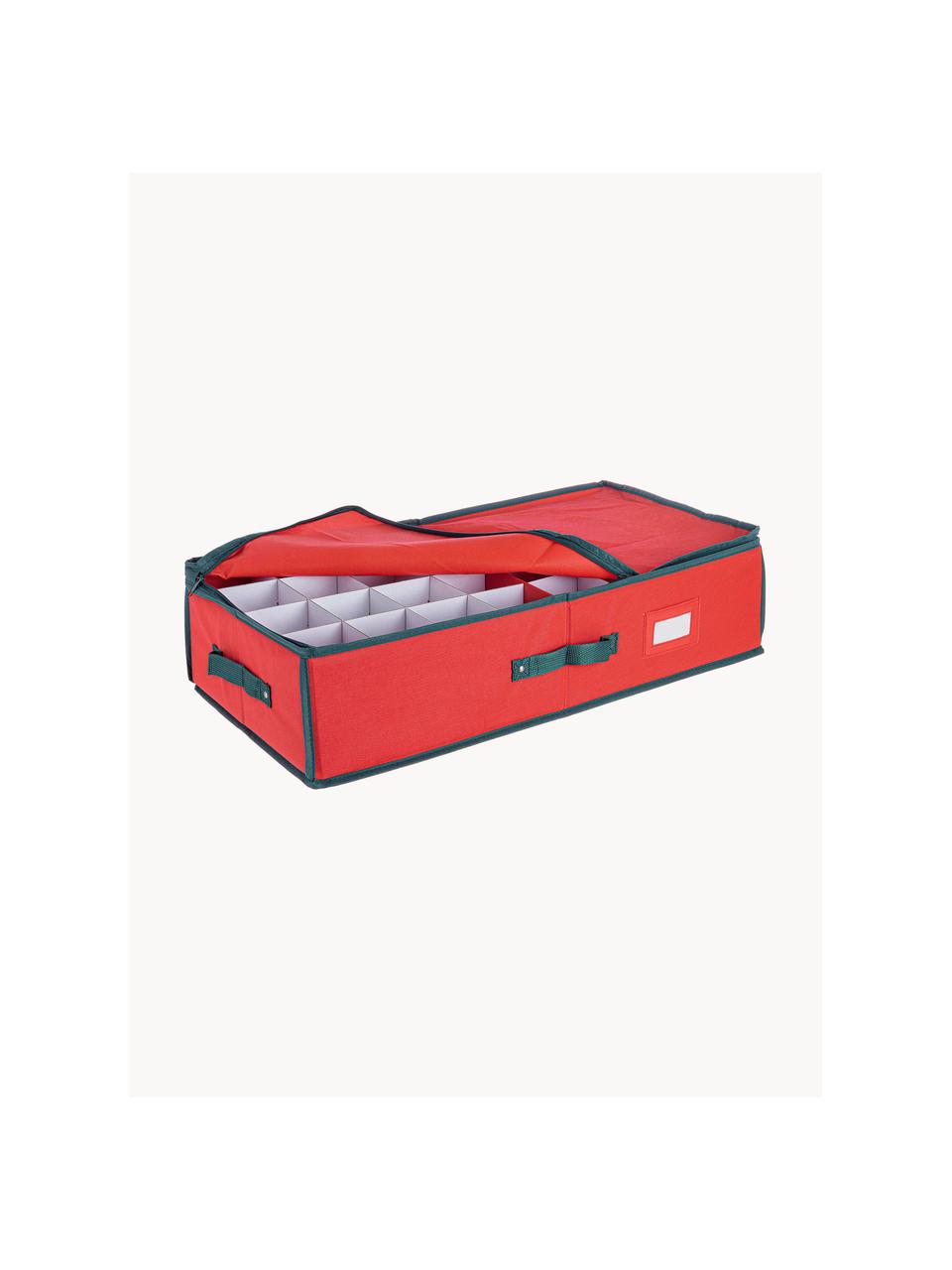 Weihnachtskugel-Aufbewahrungsbox Xmas für 64 Stück, Bezug: Kunststoff, Innen: Karton, Rot, Petrol, B 66 x H 17 cm