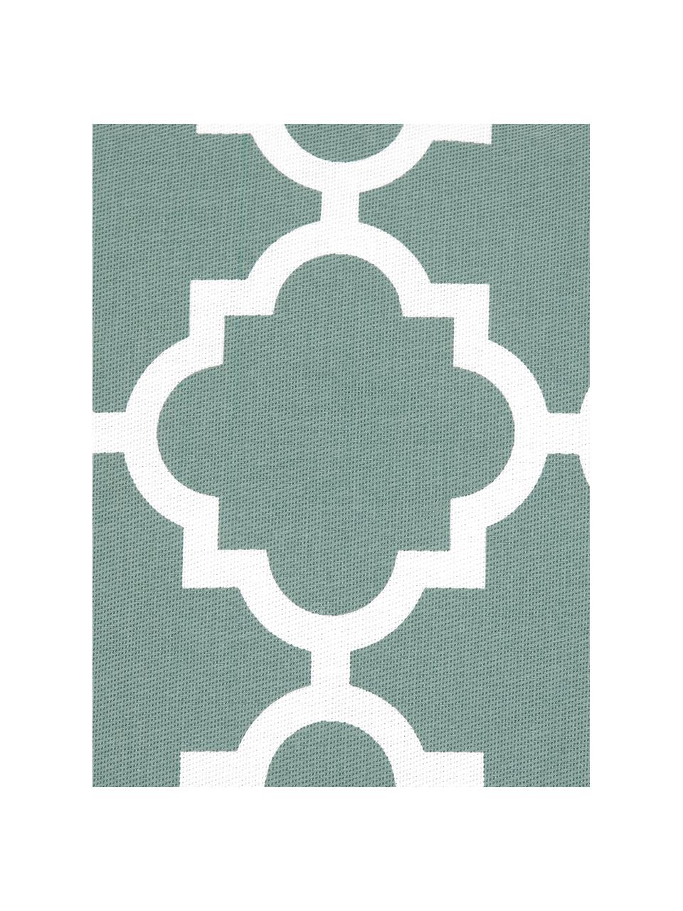 Poszewka na poduszkę Lana, 100% bawełna, Szałwiowa zieleń, biały, S 45 x D 45 cm
