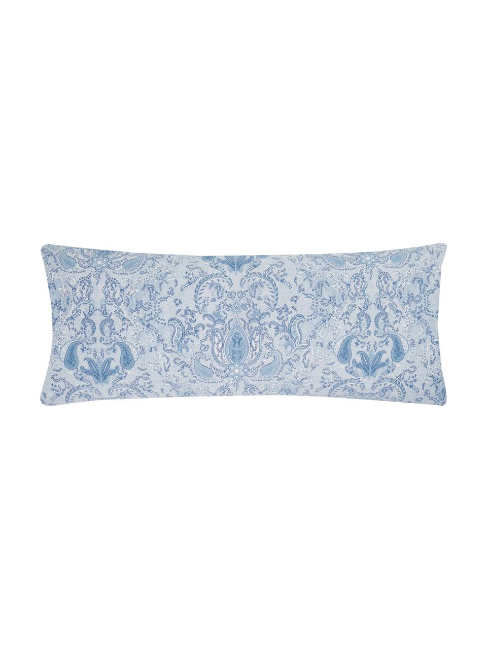 Funda de almohada de satén Grantham, Azul estampado, An 45 x L 110 cm