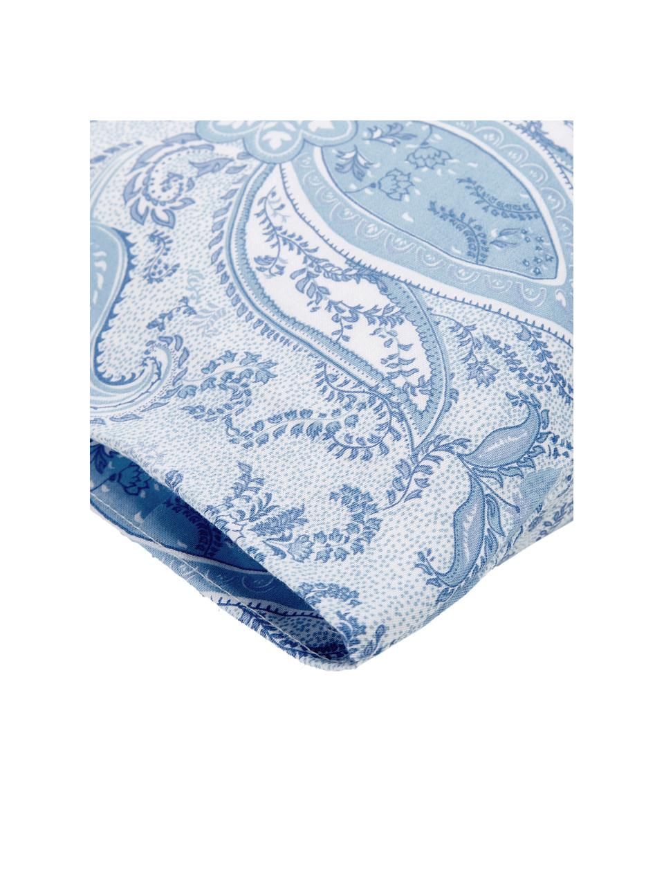 Funda de almohada de satén Grantham, Azul estampado, An 45 x L 110 cm