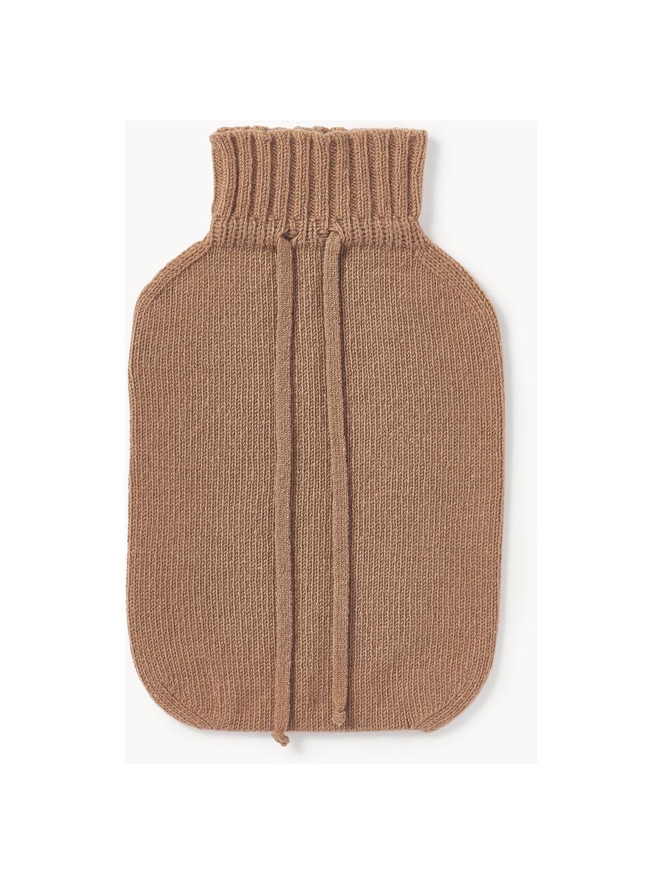 Wärmflasche Cashmere, Bezug: 80 % Recycelter Kaschmir , Nougat, B 19 x L 30 cm