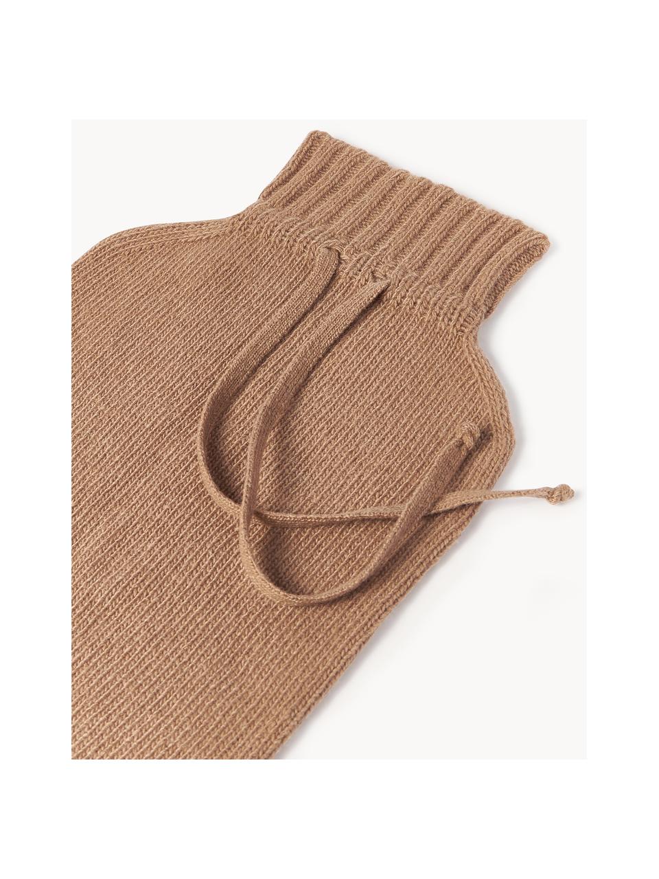 Wärmflasche Cashmere, Bezug: 80 % Recycelter Kaschmir , Nougat, B 19 x L 30 cm