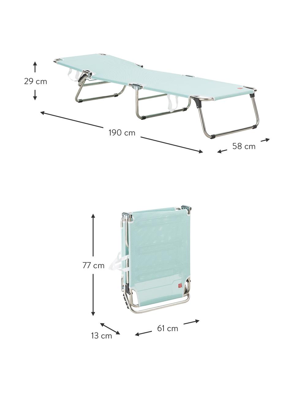 Gartenliege Fiam Amigo, Gestell: Aluminium, Bezug: Polyester, Aquablau, L 190 x B 58 cm