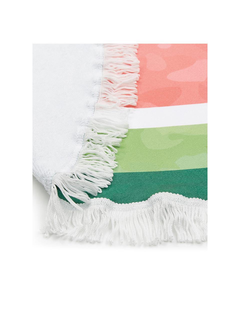 Fouta de plage ronde Melon, 55 % polyester, 45 % coton
Grammage extra léger 340 g/m², Vert foncé, vert clair, rouge, Ø 150 cm