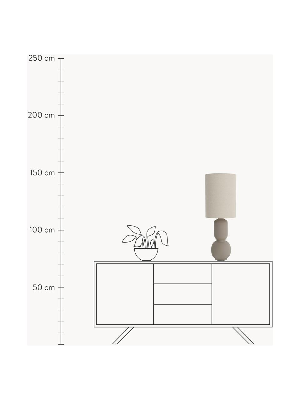 Grande lampe à poser Nora, Beige, taupe, Ø 28 x haut. 77 cm