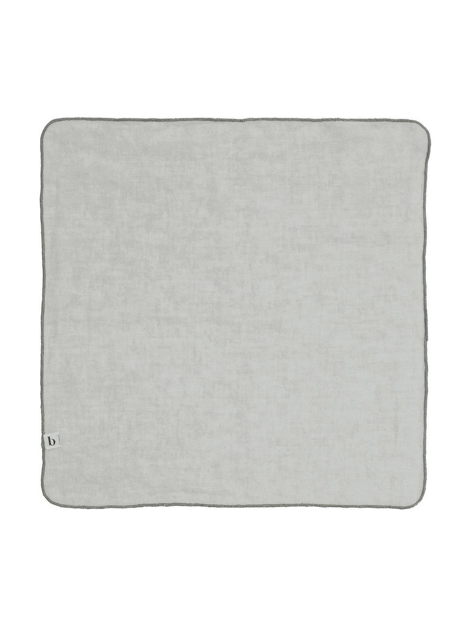 Leinen-Servietten Gracie mit Hohlsaum, 2 Stück, 100% Leinen, Grau, B 45 x L 45 cm