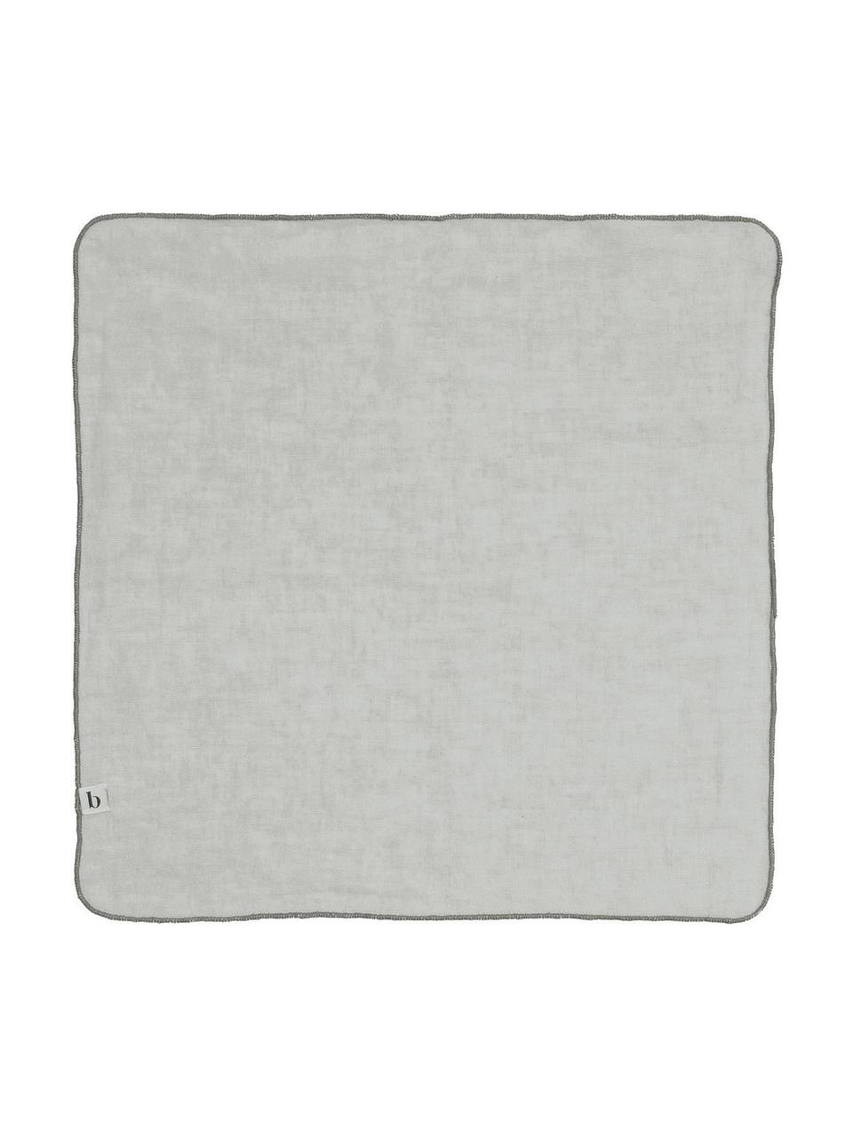 Stoffservietten Gracie aus Leinen mit Hohlsaum, 2 Stück, 100 % Leinen, Grau, B 45 x L 45 cm