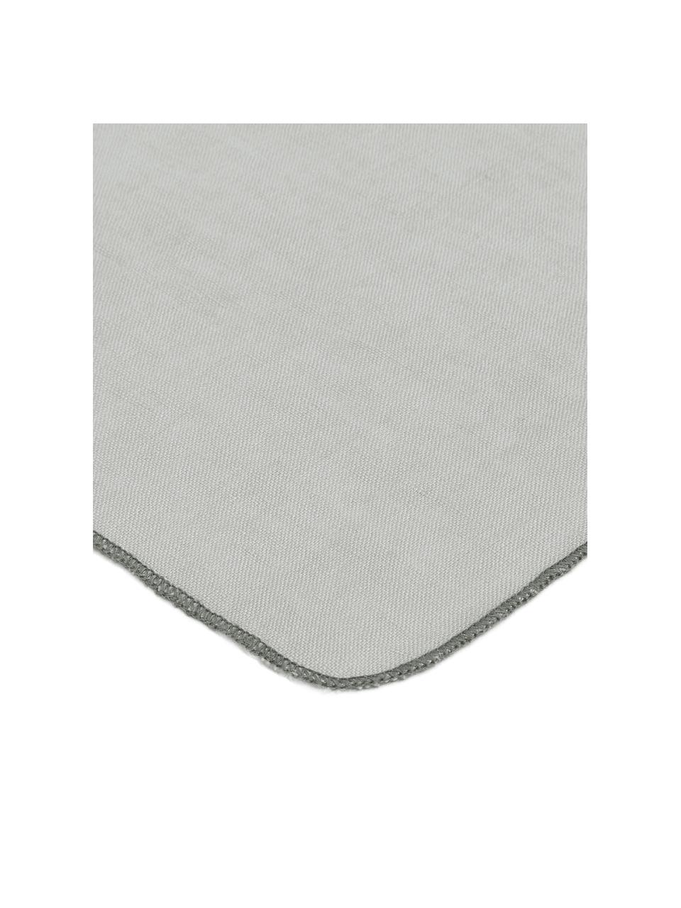 Serviettes de table en lin Gracie, 2 pièces, 100 % lin, Gris, larg. 45 x long. 45 cm