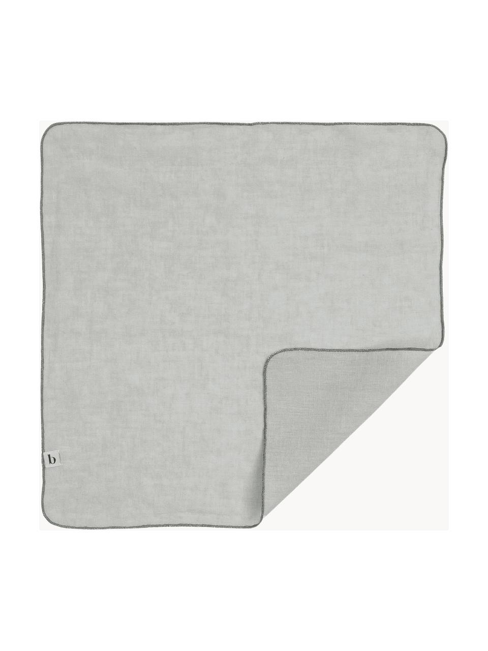 Servilletas de tela de lino Gracie, 2 uds., 100% lino, Gris claro, An 45 x L 45 cm