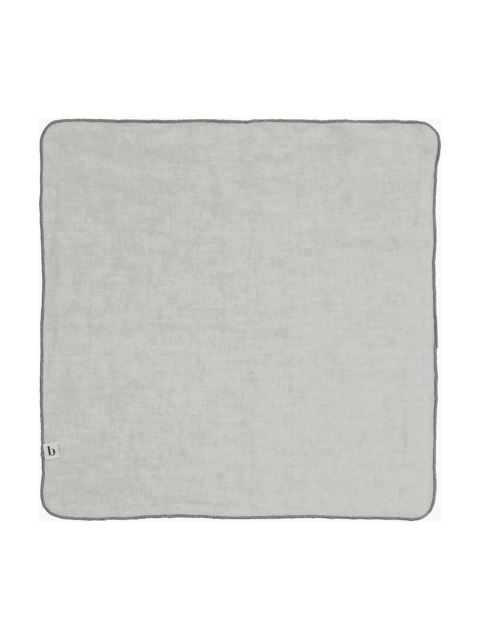 Serviettes de table en lin Gracie, 2 pièces, 100 % lin, Gris clair, larg. 45 x long. 45 cm